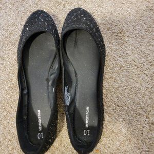 Size 10 black flats with some sparkle